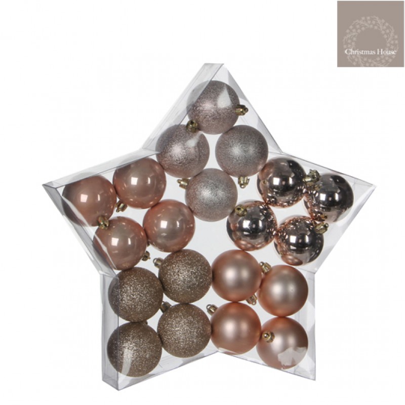 Kerstballen Lichtroze Plastic (20 Stuks)