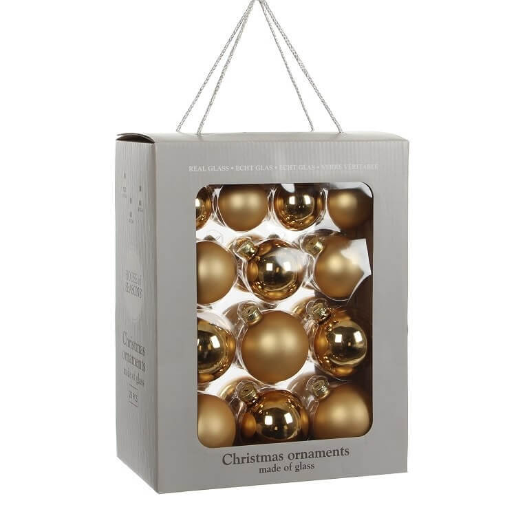 Kerstballen Goud Glas (26 Stuks)