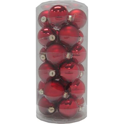 Kerstballen Rood Glas (24 Stuks)
