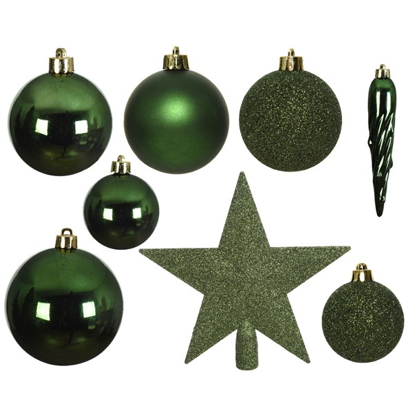 Onbreekbare kerstballen groen stuks) - kerstboom.nl