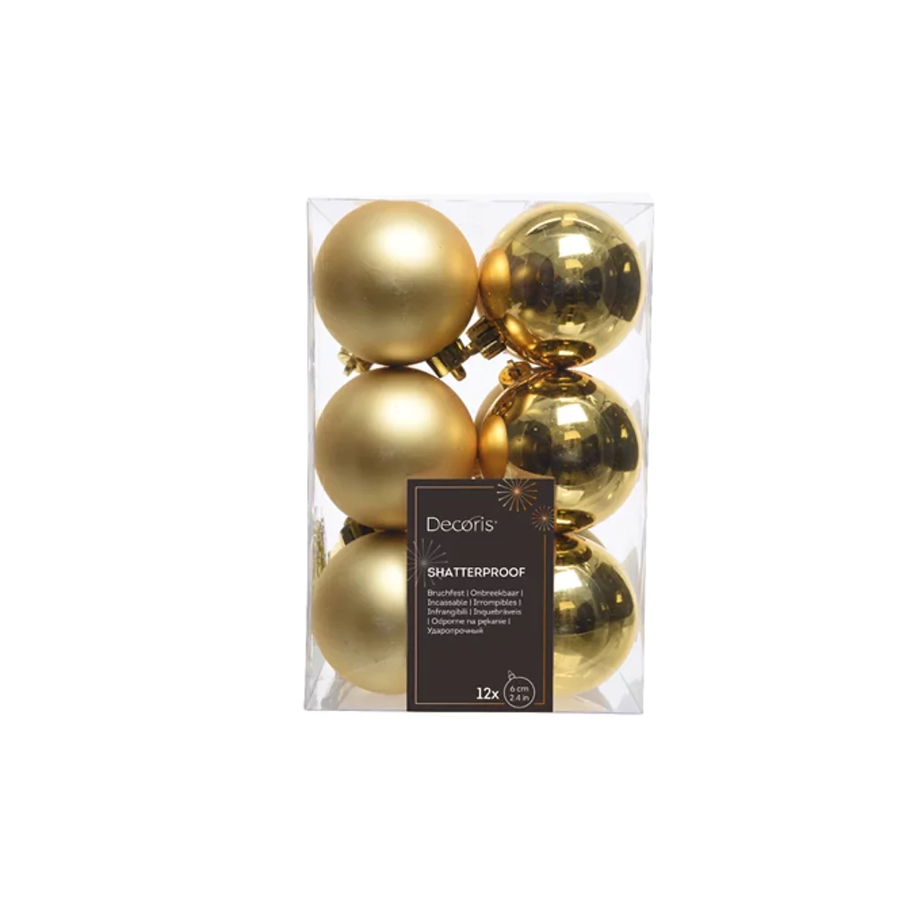 Kerstballen Goud (12 Stuks)