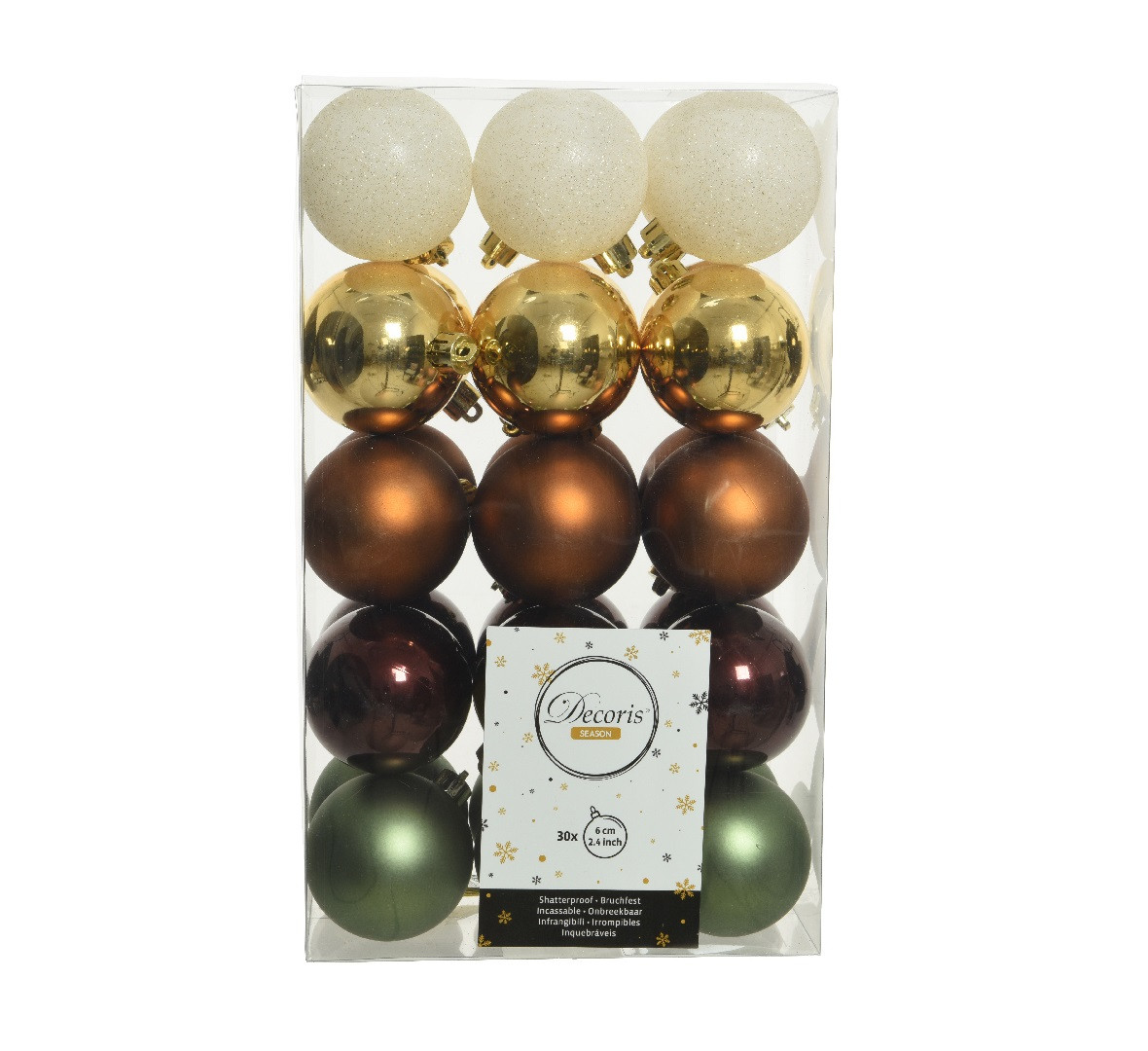 Onbreekbare Kerstballen Brons (30 Stuks)