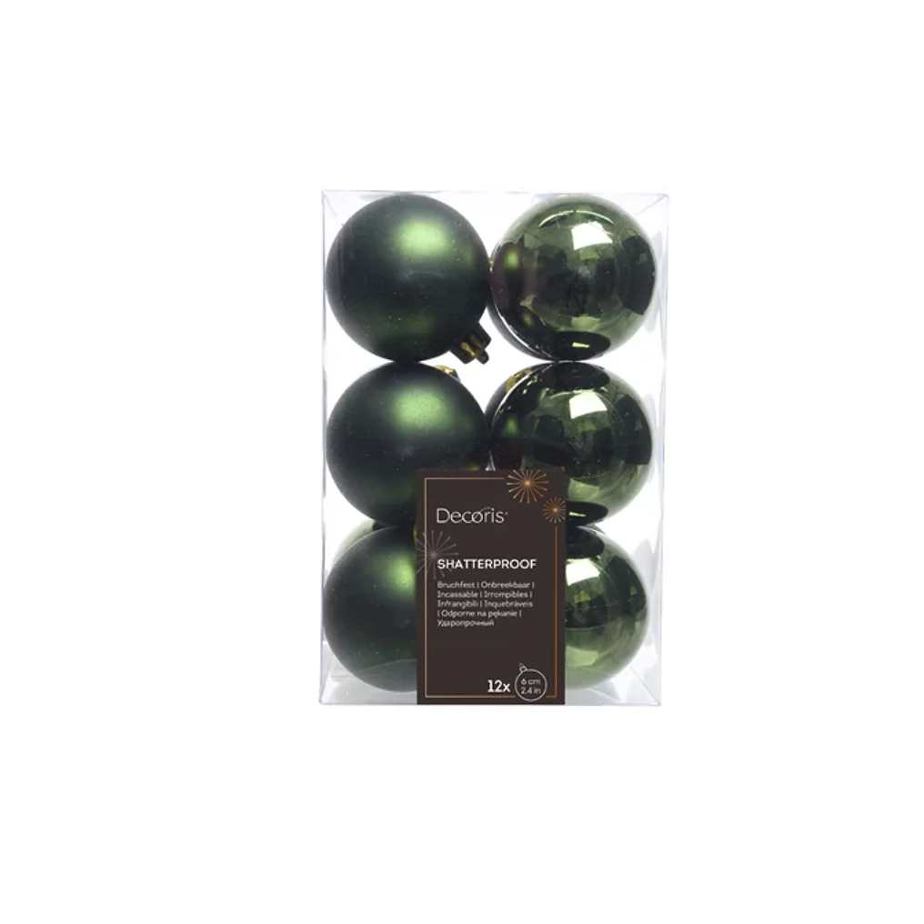 Kerstballen Groen (12 Stuks)